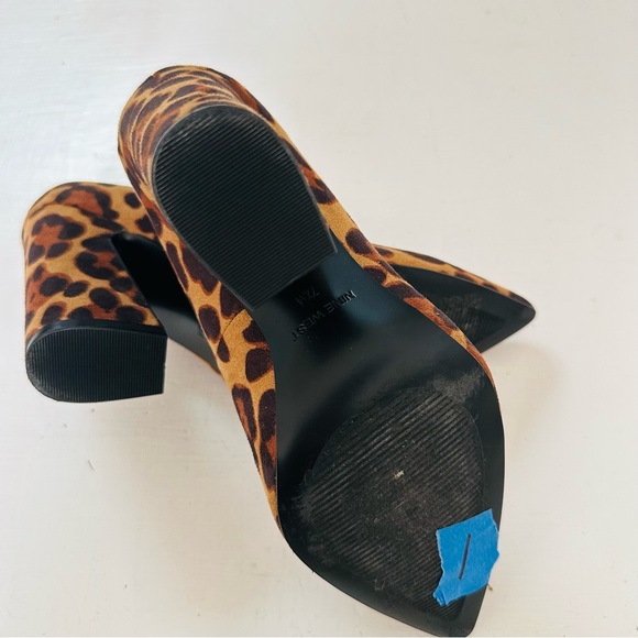 Nine West Women's Leopard Print Block Heel Pump Heels Sz. 7.5M - Picture 7 of 9
